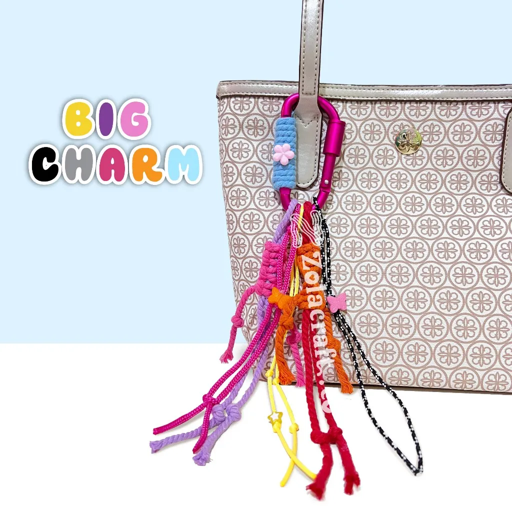 Gantungan Tas BIG CHARM / MACRAME/ Gantungan Kunci Aksesoris Tas