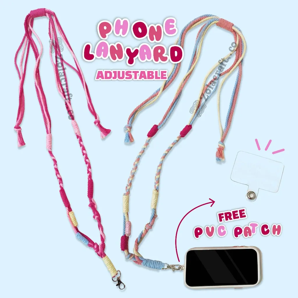 Lanyard Hp | Tali Hp Gantungan Hp SB5B | Tali Macrame | ADJUSTABLE | Gantungan ID Card Aesthetic