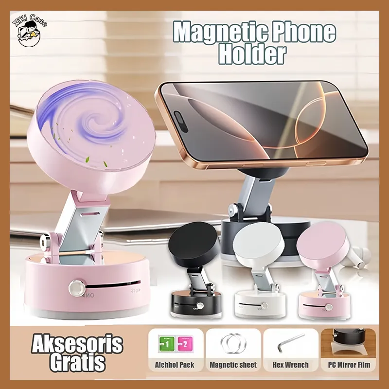 Xixi Kviins Holder Hp Magnetik Universal Car Magnetic Mount Retractable Phone Holder 360° Rotation Adjustable DUDUKAN MAGNET HP PHONE HOLDER Cocok Untuk Berbagai