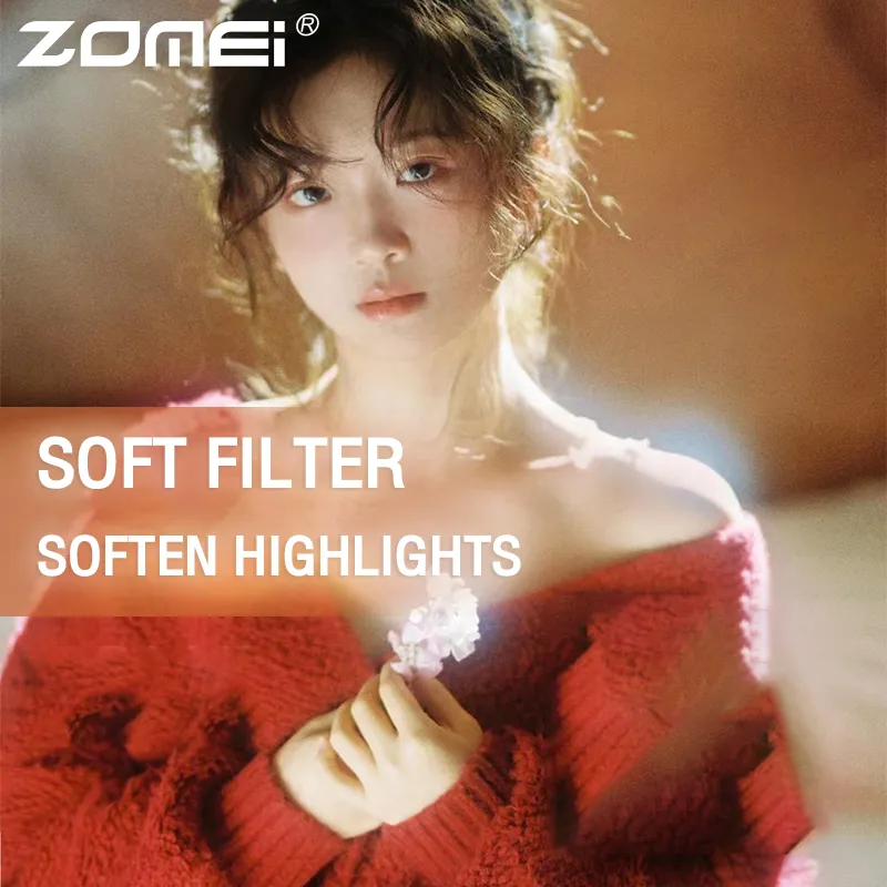 ZOMEI Soft Focus Filter kabur lens 40.5mm 49mm 52mm 55mm 58mm 62mm 67mm 72mm 77mm 82 untuk DSLR Mirrorless Canon Nikon Sony Fujifilm- Soft Filter Diffuser Effect Soft Series CPL ND UV Filters