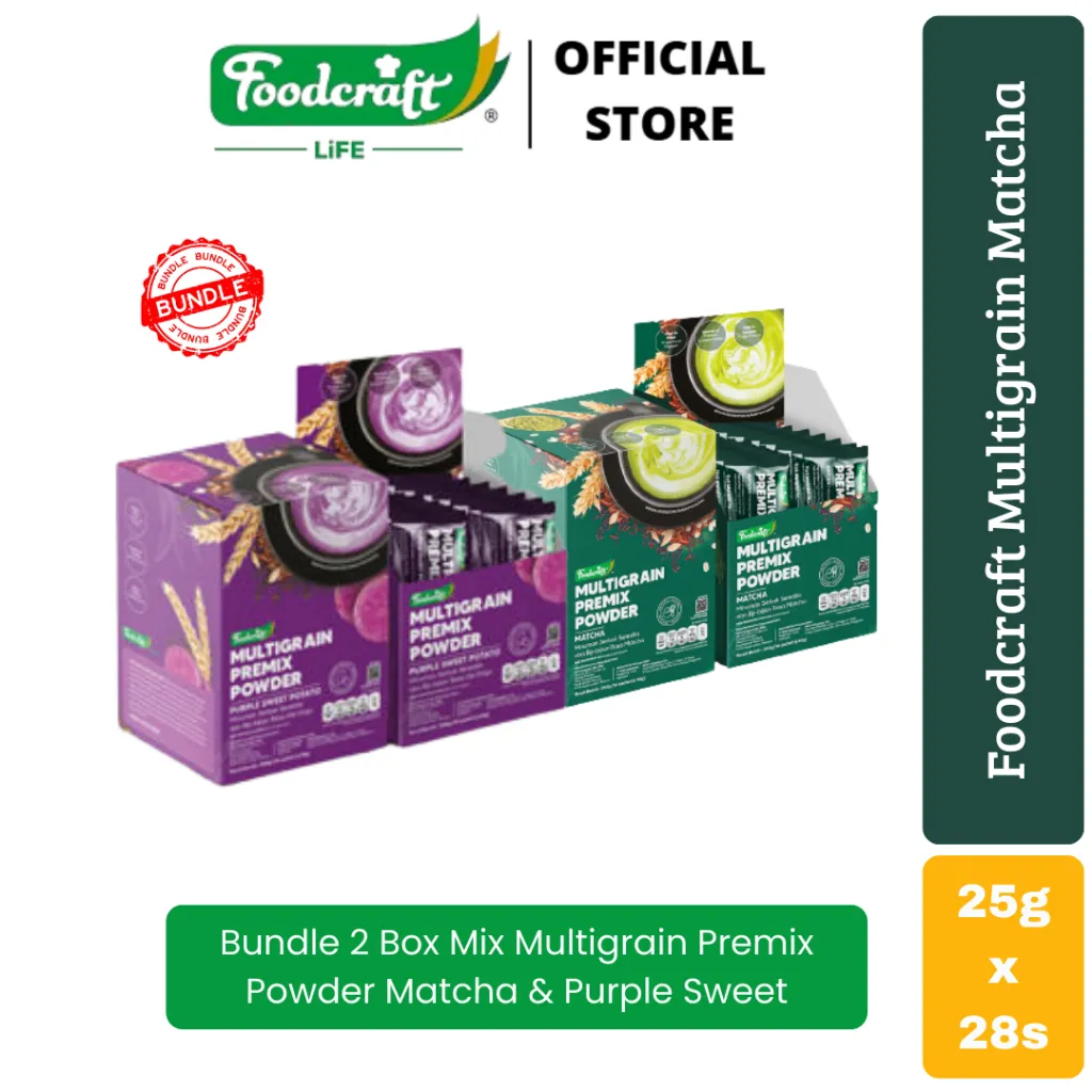[Bundle 2 Box Mix] Foodcraft Premix Multigrain Powder Serbuk Sereal Nutrisi Asupan Makan Sarapan Cocok Diet Dengan Inulin