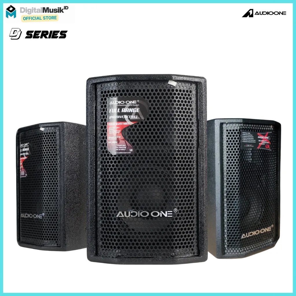 AUDIO ONE Speaker 8/10/12/15 Inch Aktif & Pasif Single DJ 108-115 Bluetooth Sound System Original