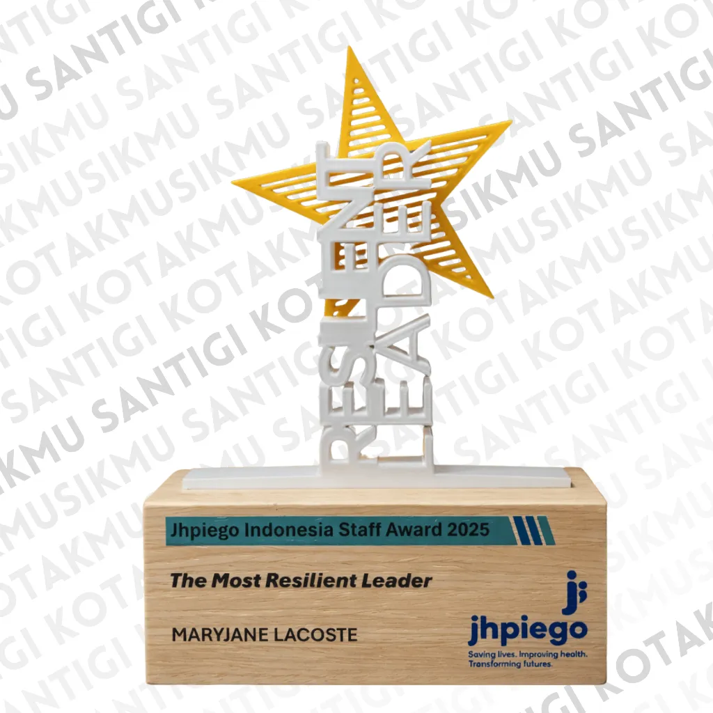 Trophy Kayu Custom (Tipe-33) | Piala Kayu Custom | Plakat Kayu Custom | Plakat Akrilik Custom | Plakat 3D | 3D Print