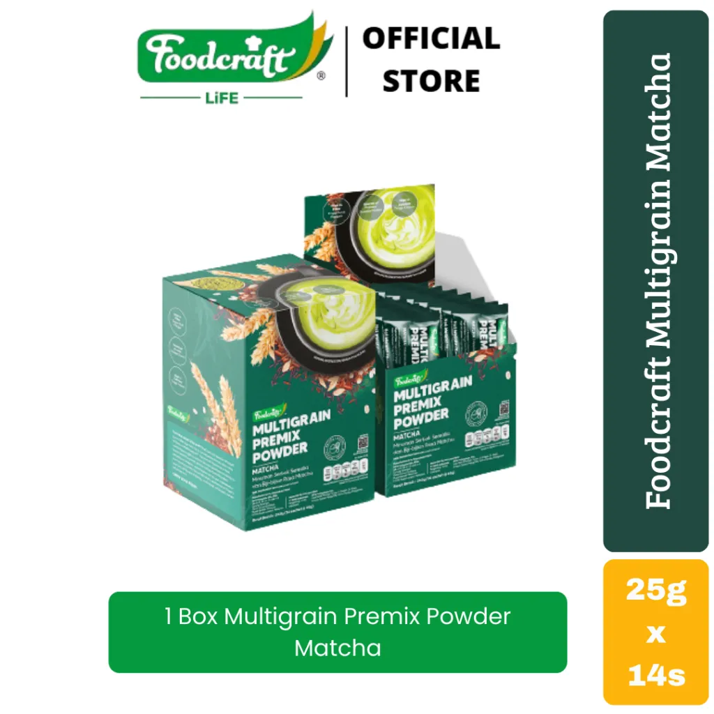 [EXCLUSIVE] Foodcraft Multigrain Premix Powder Matcha Cereal Diet Healthy Drink Nutrition Complement Minuman Serbuk Sereal Biji-Bijian Suplemen Sehat Meal Companion Teman Makan