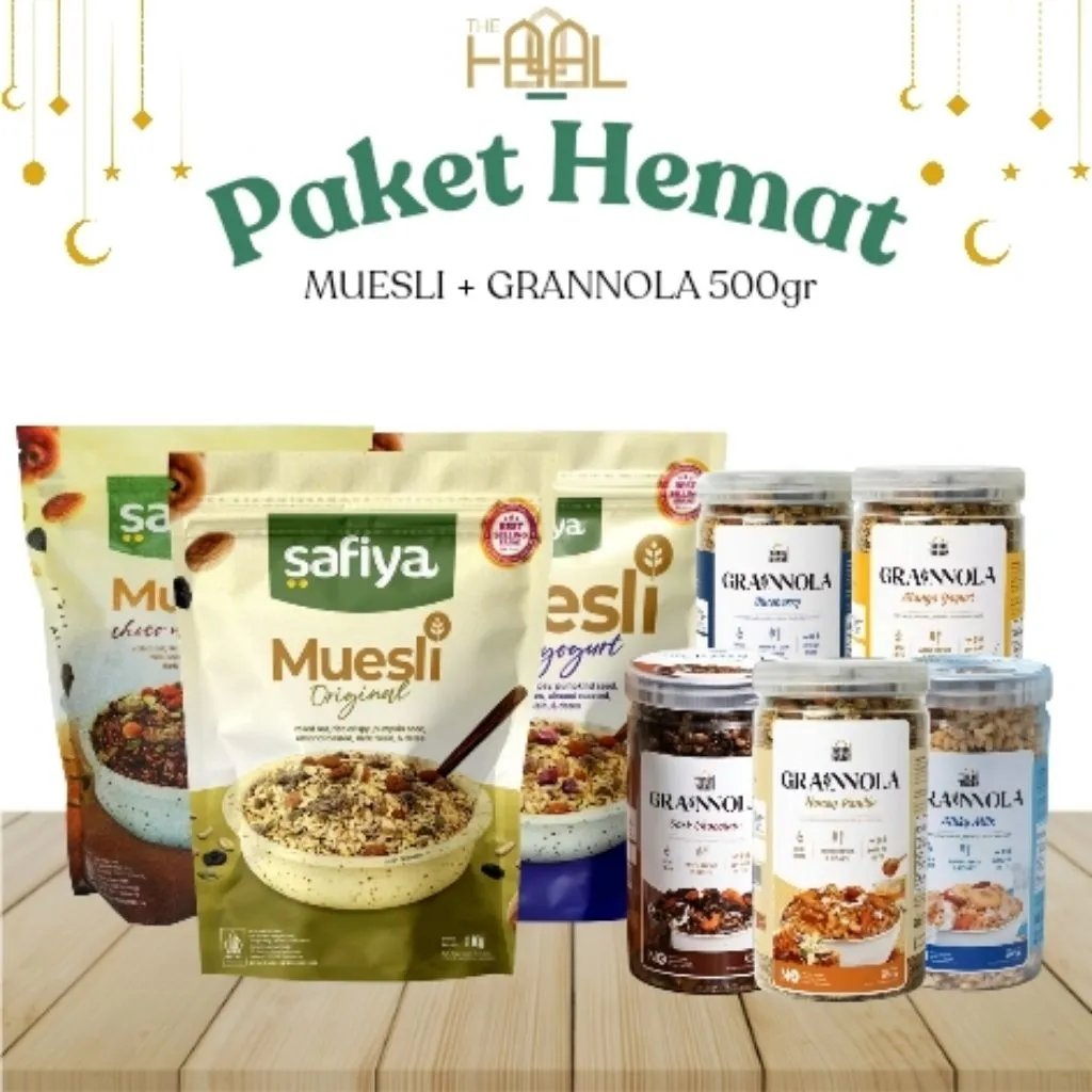 [Sereal Paket ] Muesli Safiya + Granola Timur Tengah With Almond for Diet and Healthy