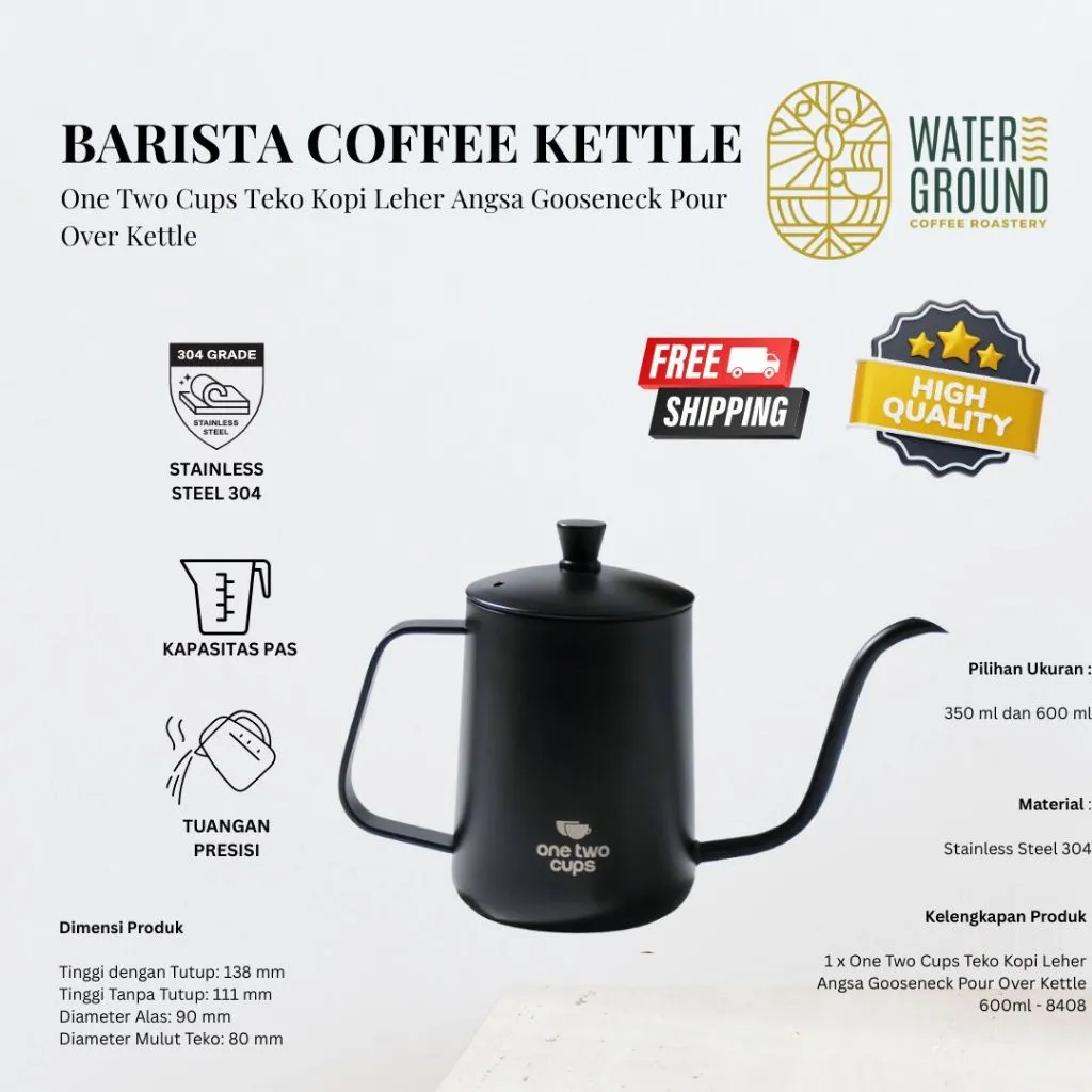 One Two Cups Teko Kopi Leher Angsa Gooseneck Pour Over Kettle