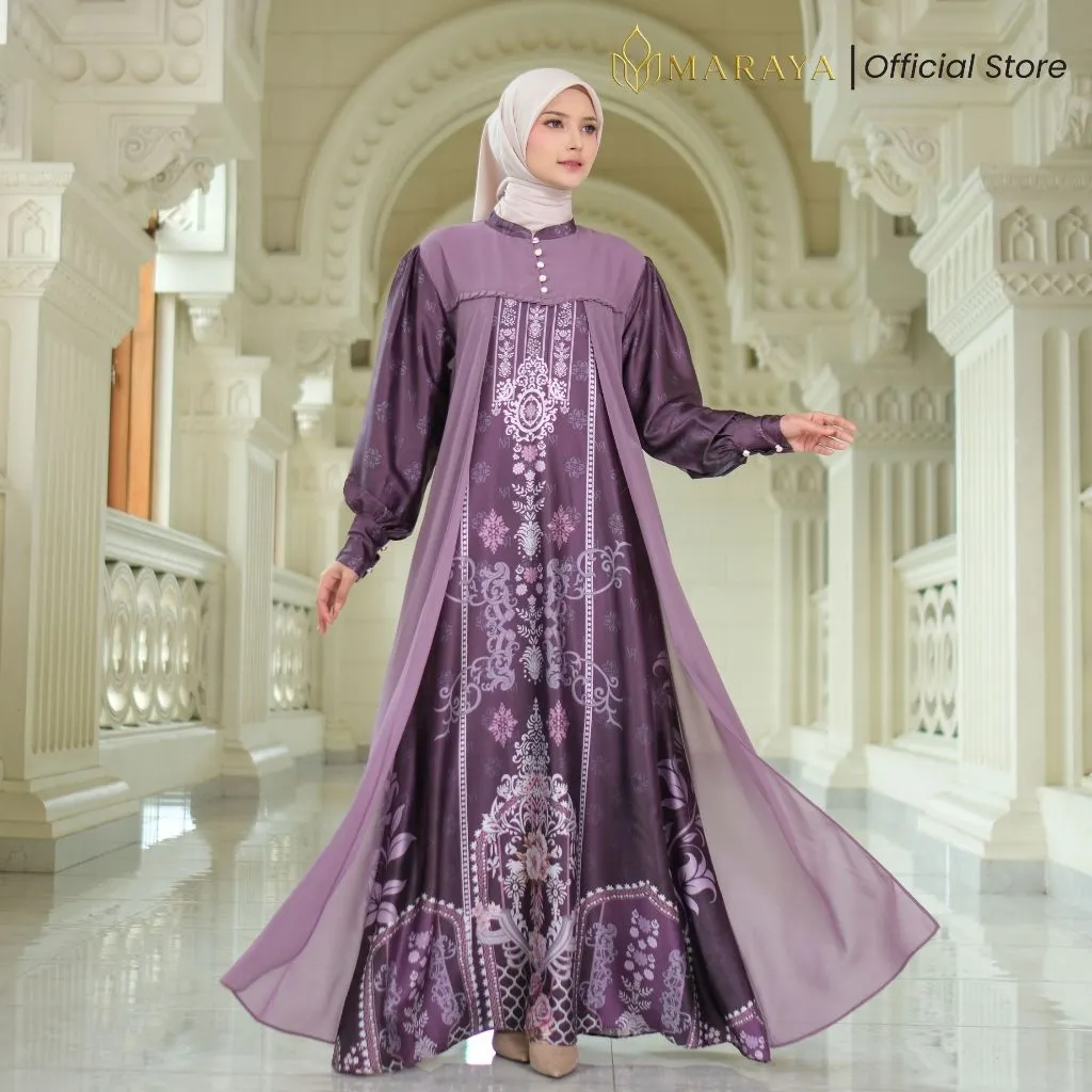 Maraya - Dress Yasmeen Silk Mix Ceruty Motif Sultan Elegan Mewah
