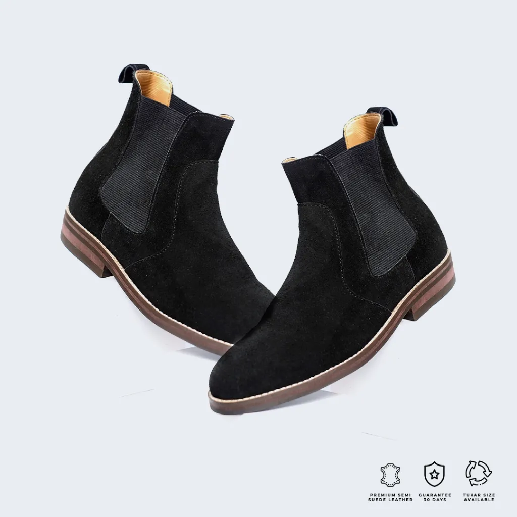 Brygan Craftmanship - Sepatu Kerja Casual Chelsea Black Darkbrown - Hades Darkbrown Boots PDH Kulit Asli ( Pre-Order)