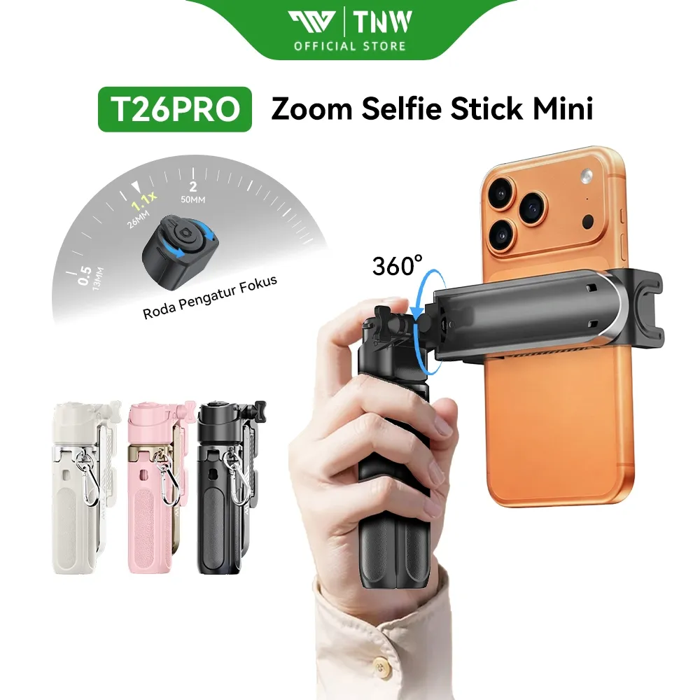 TNW T26Pro 3 In 1 Mini Selfie Stick Extendable Grip Tripod Zoom Remote Control Tripod Tongsis