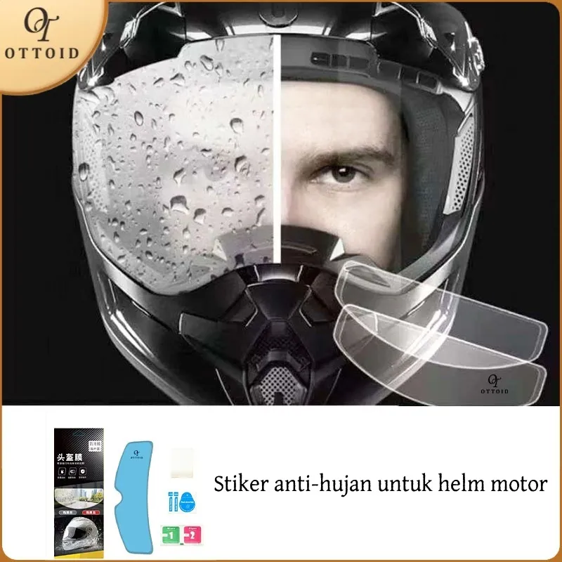 OTTOID Stiker Kaca Helm Motor Stiker Anti-Hujan Untuk Motor Anti Fog Helm Keselamatan Berkendara Sepeda
