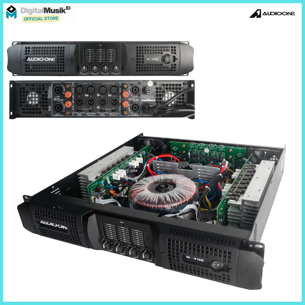AUDIO ONE Power Amplifier 4 CHANNEL Tipe M4100-4200-4400 (4x1000W 4x2000W 4x4000W) Bergaransi | DM
