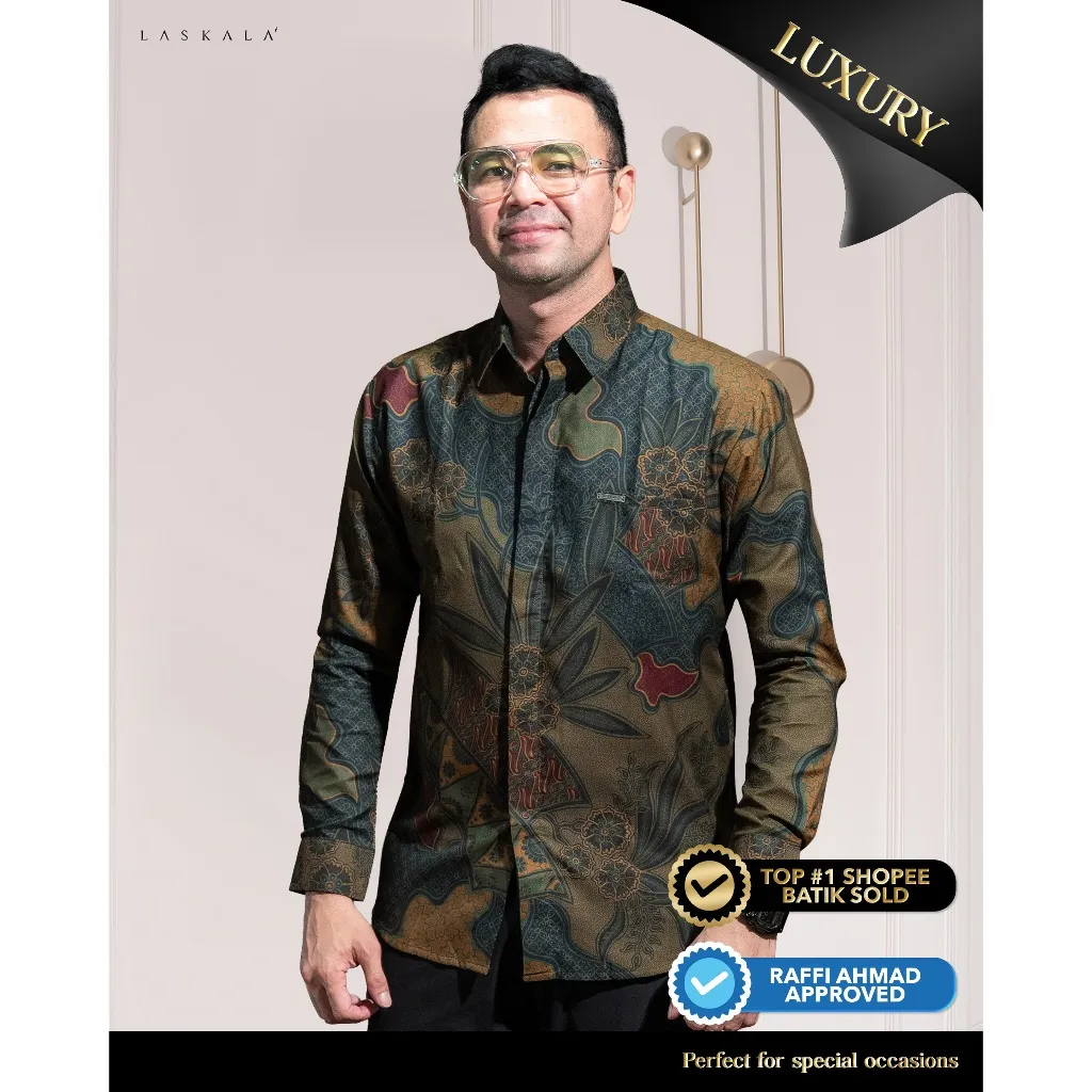 Laskala Batik Premium Barsha Kemeja Batik Pria Slimfit Lengan Panjang