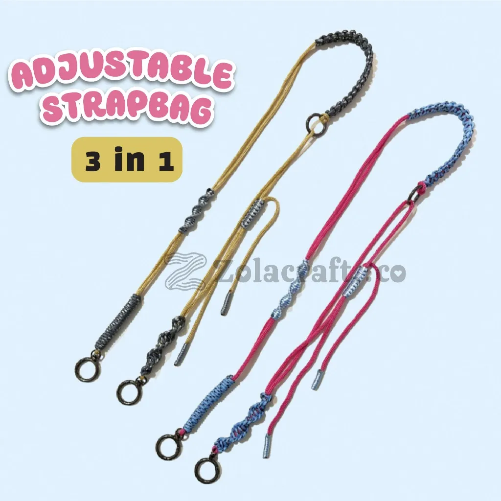 Strap Tas | Strap Tas Selempang SB6B macrame | Adjustable 3in1 | tali tas selempang wanita |