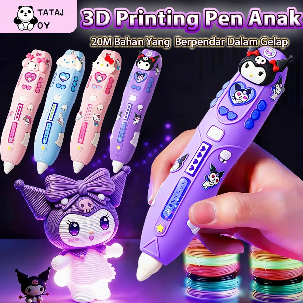 Tatajoy 3D Pen 3D Printer Mainan Edukasi Anak Pena 3D Printing Hadiah Liburan Anak Pena Gambar 3D Kerajinan Tangan Melatih Pena 3D
