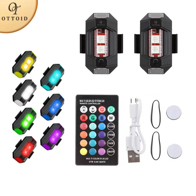 OTTOID Lampu Led Strobo Safety Sein Led Depan Belakang Sepeda Motor / Lampu Belakang Peringatan Sepeda /Dapat Diisi Ulang USB