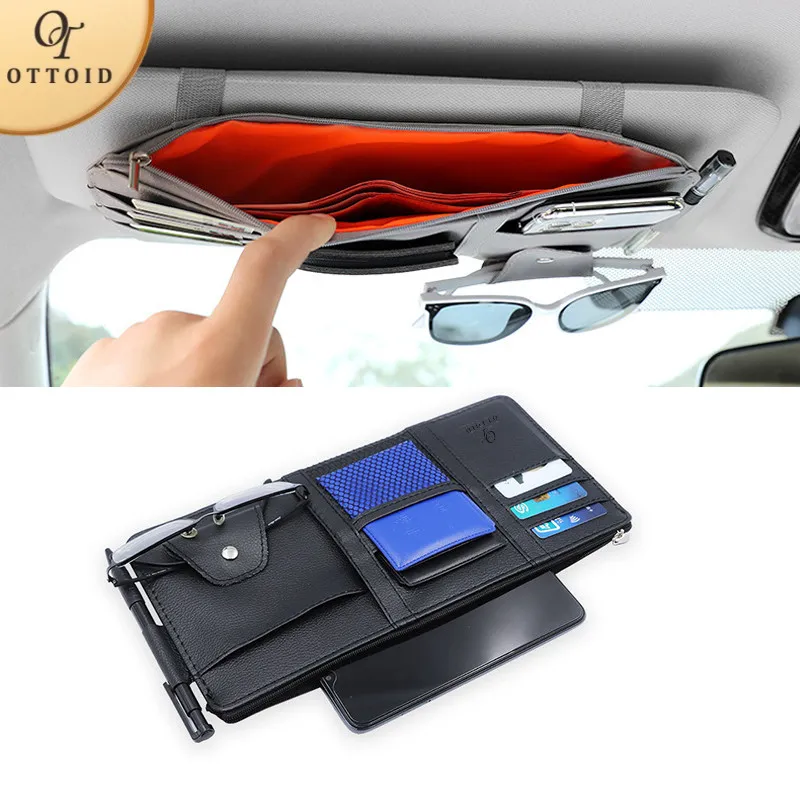 OTTOID Dompet Kartu Visor Mobil Card holder Mobil Pemegang Kartu Klip Kacamata Persediaan Penyimpanan Mobil
