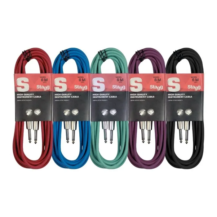 Kabel Gitar Stagg Cable SGC3DL 3M/10FT, Intrument Jack TRS Mono Cable Guitar Bass Keyboard Electric Drum Acoustic