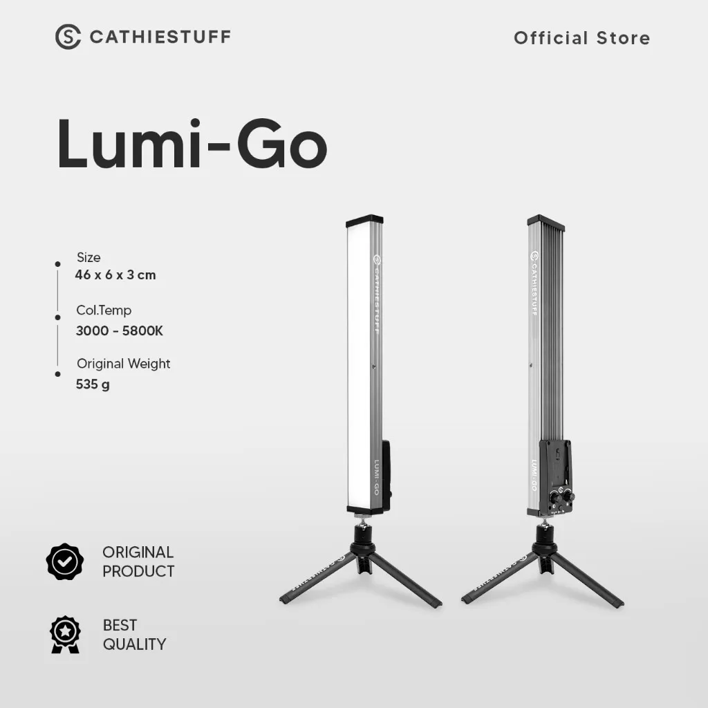 LumiGo by Cathiestuff | Lampu Makeup Jepit | Lighting MUA Portable LED | Lighting Konten Portable Clamp