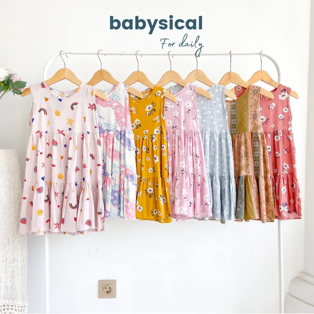 BABYSICAL 1-7 Tahun VORENA DRESS - Daster Anak Cantik Rayon Dress Anak Balita Daster Premium