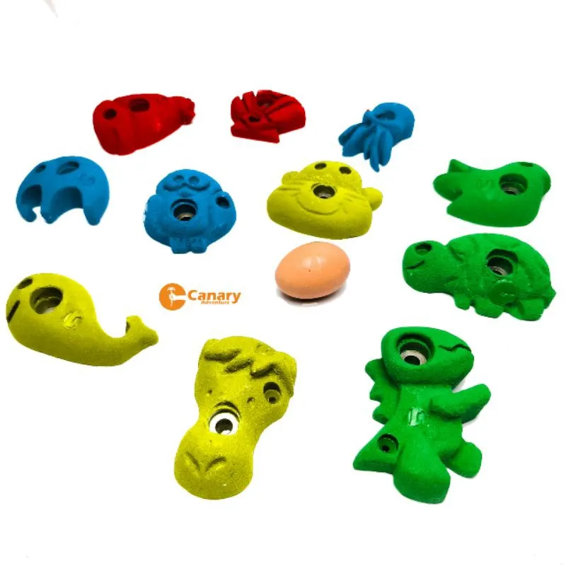 Paket 11pcs Poin Panjat Tebing Type Animals Boulder Wall Climbing Holds Anak