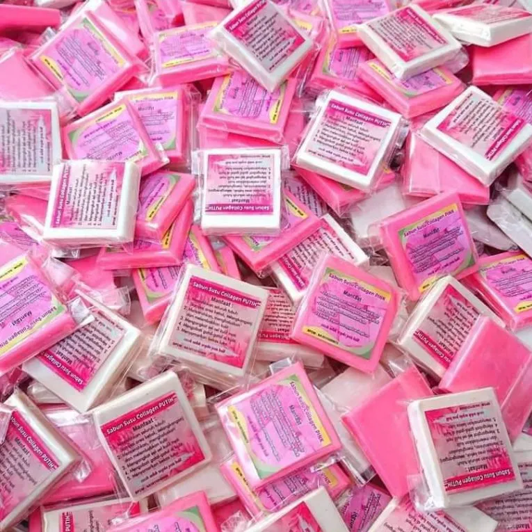[ORIGINAL BPOM] SELUSIN 12PCS SABUN PEMUTIH SUSU COLLAGEN PINK PUTIH VIRAL