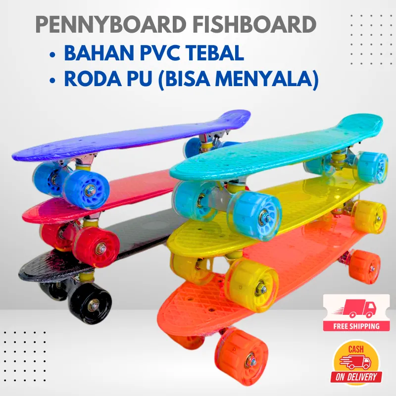 Pennyboard Skateboard Warna Polos FullSet