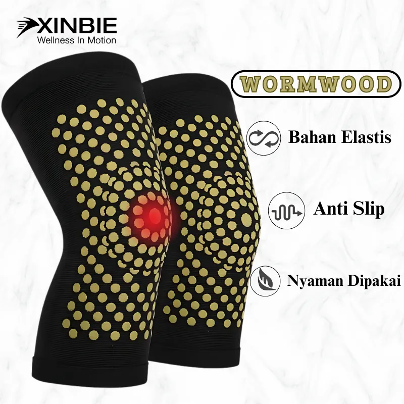 XINBIE Deker Terapi Pemanas Penghangat Pereda Nyeri Sendi Lutut Sepasang Korset Pelindung Lutut