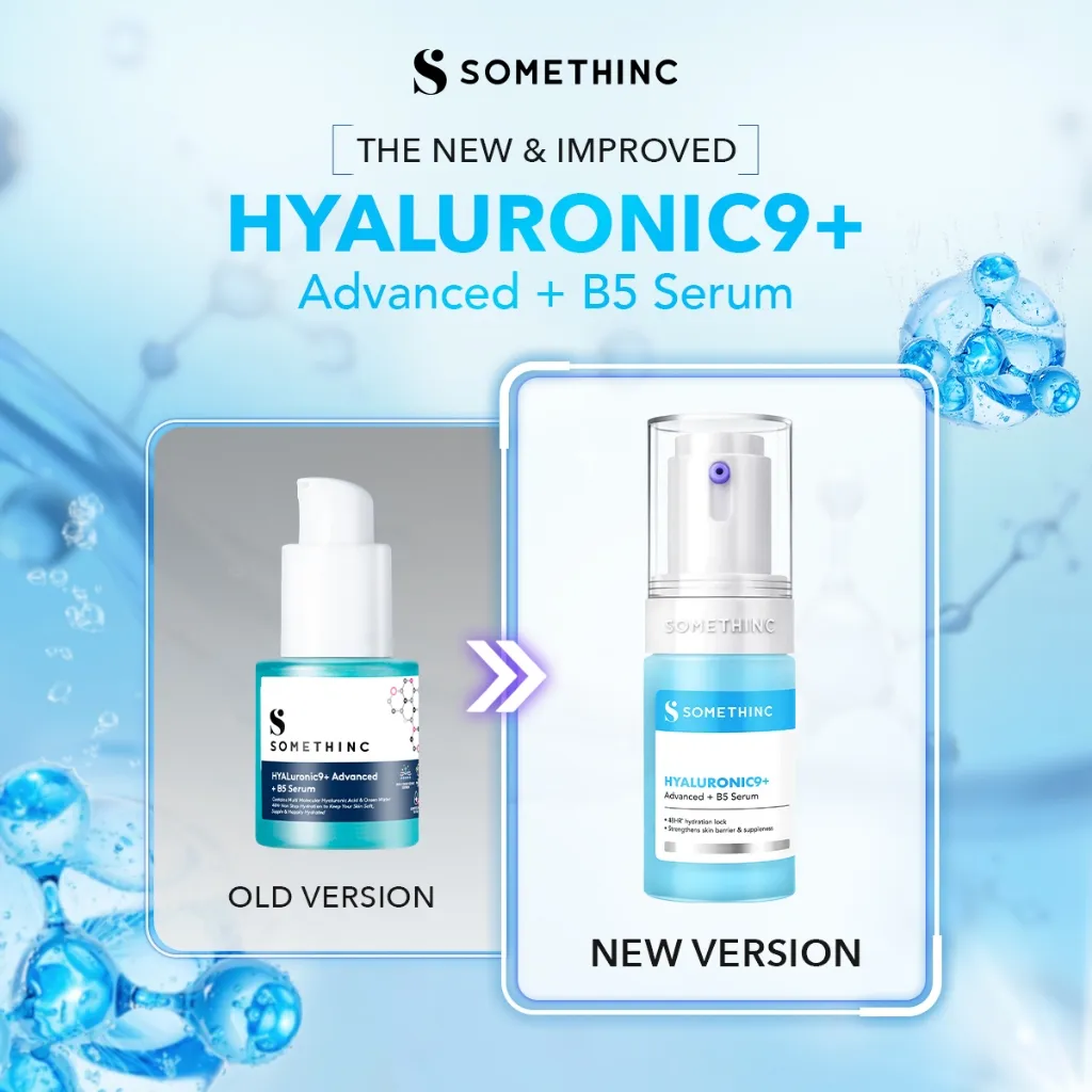 SOMETHINC MAKEUP HYALuronic 9+ Advanced + B5 - Serum Menghidrasi Kulit Kering - menenangkan kulit & membersihkan pori-pori kulit Cocok untuk semua jenis kulit