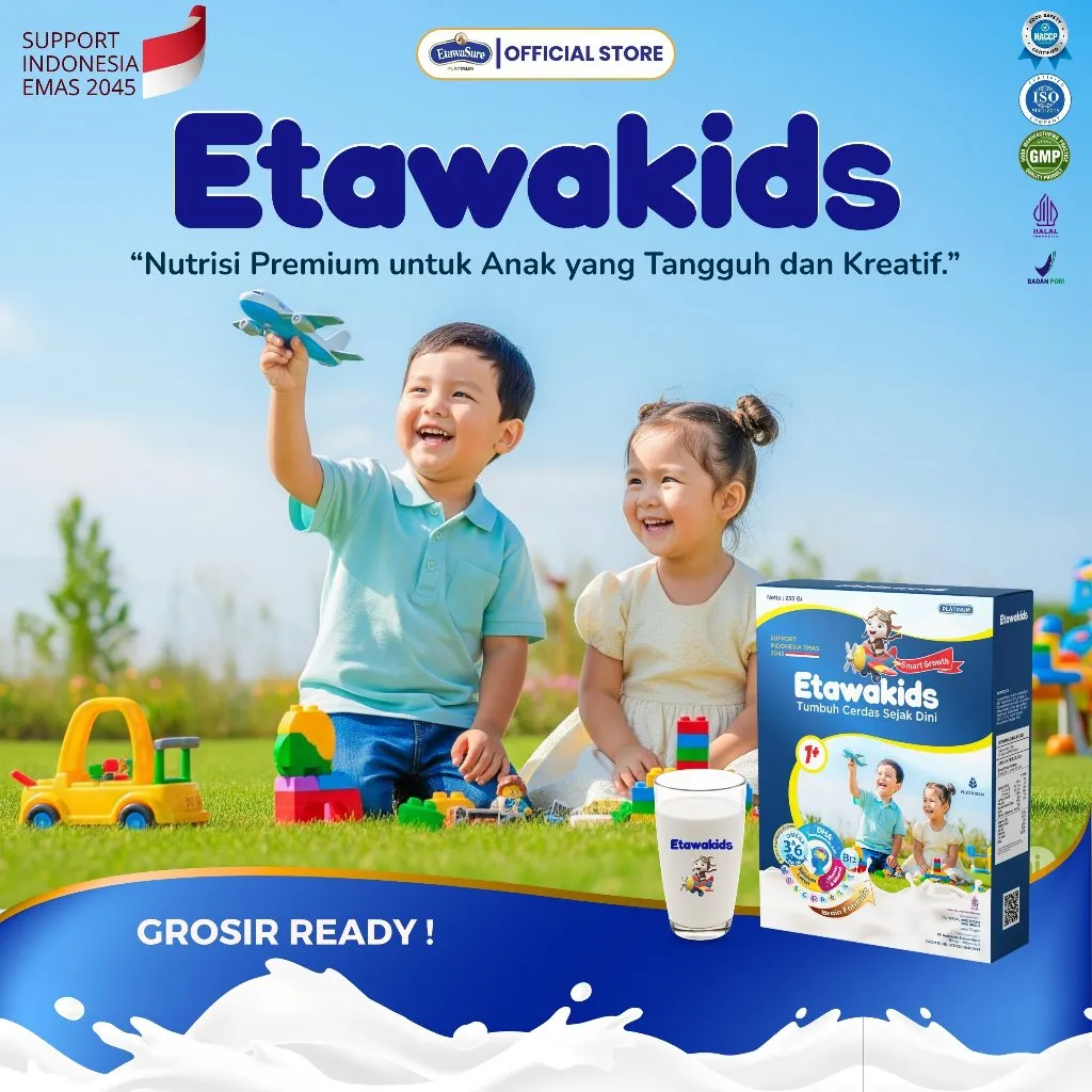 Susu Anak Cerdas Etawakids Platinum dengan Fish Oil, DHA, Omega 3&6, Vitamin Lengkap untuk Otak Cerdas Anak Kemasan 250gram