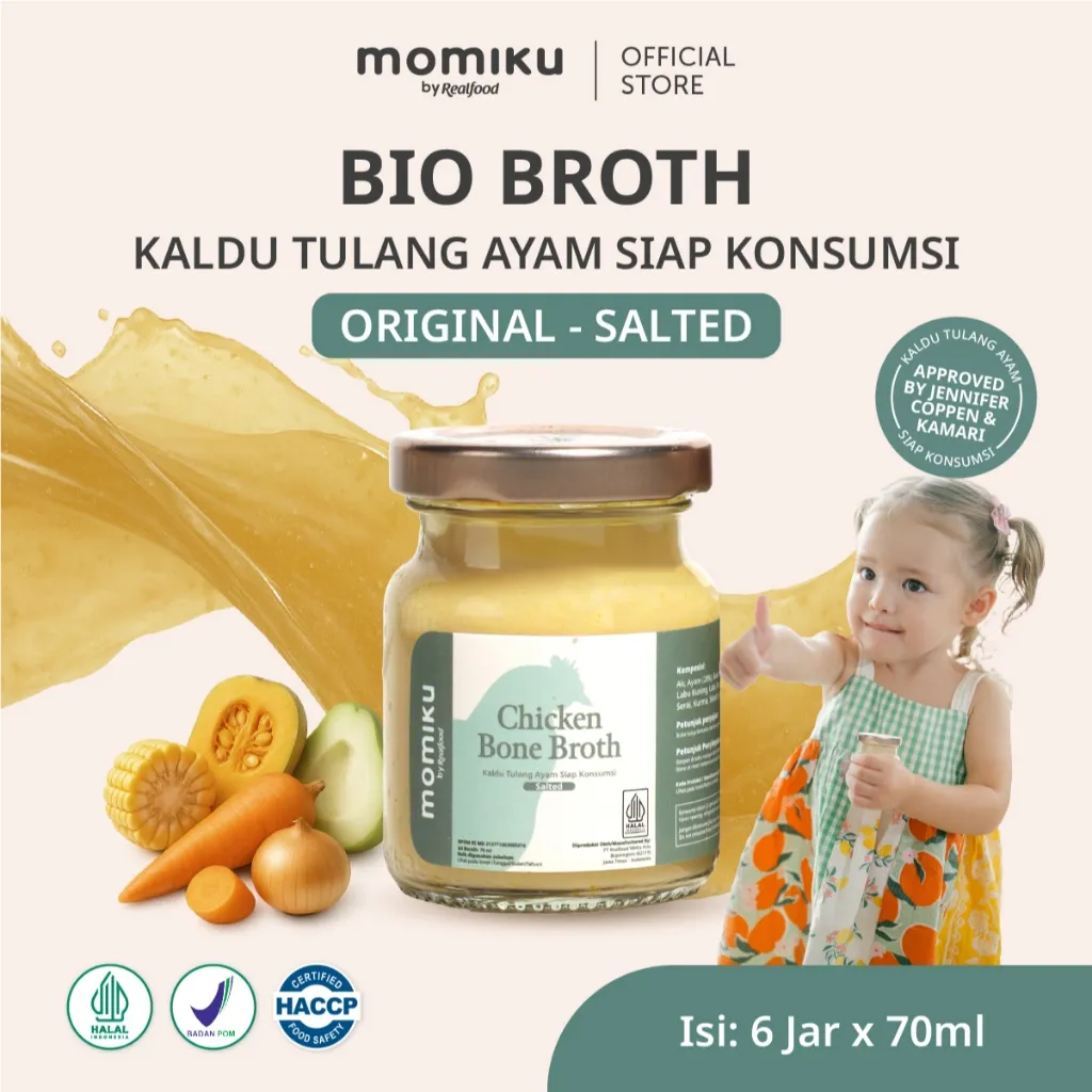 Realfood Momiku Bio Broth I Chicken Bone Broth Salted I Kaldu Tulang Ayam Terhidrolisis