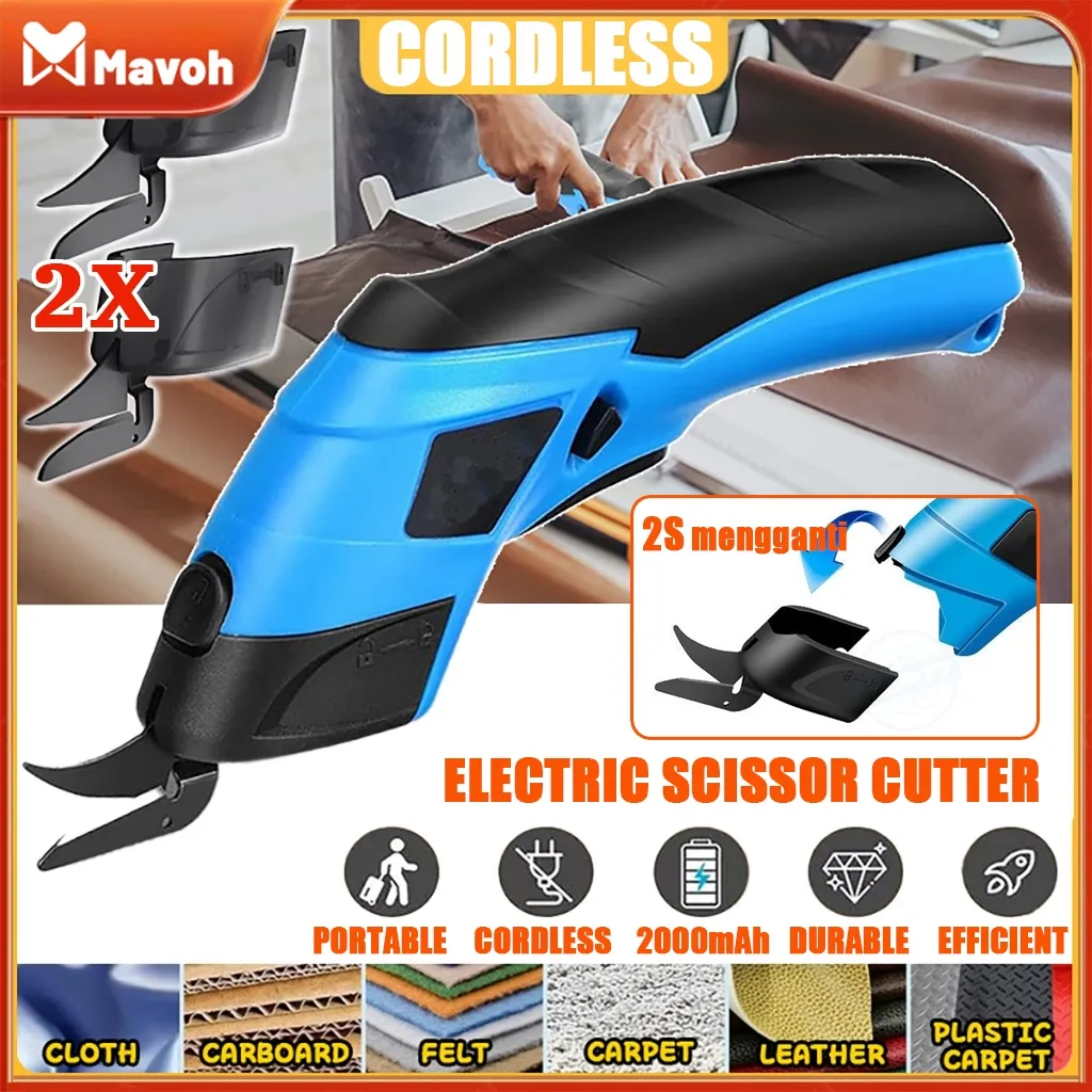 Gunting Elektrik Gunting Listrik Kain Tanpa Kabel Portabel Cordless Pemotong Kain Multifungsi 10000RPM Elektrik Scissor Pemotong Mini Listrik Alat Pemotong GuntingUntuk Karton Kain Kulit