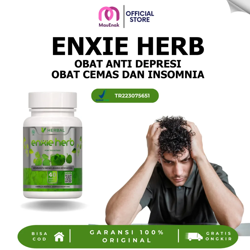 ENXIEHERB Obat Anti Stress dan Depresi Cemas Gelisah Susah Tidur Original 100% Herbal Alami