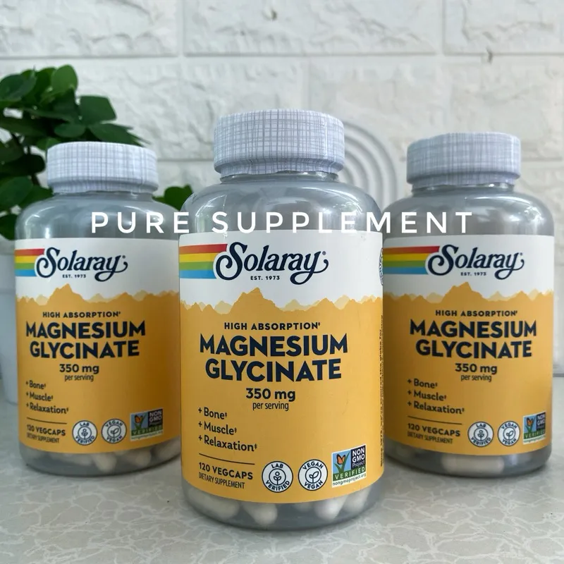 Solaray Magnesium Glycinate 350mg 120kaps 240kaps share in jar