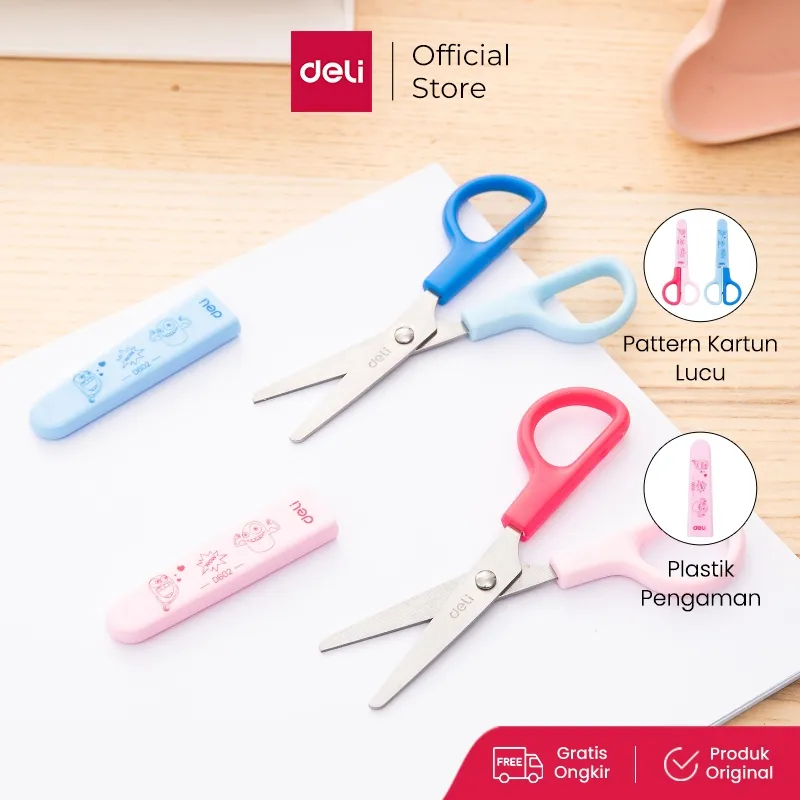 Deli School Scissor / Gunting Kertas Anak Lucu Aman ED60200