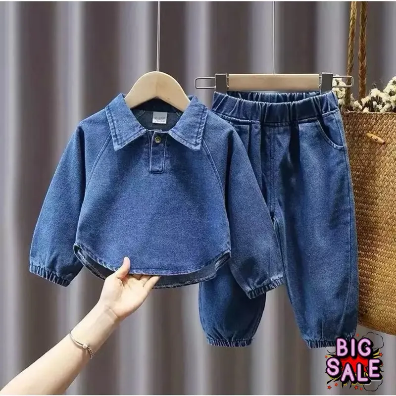PROMO-SETELAN ANAK BAJU ANAK1-5 TAHUN SETELAN ANAK PEREMPUAN PAKAIAN ANAK PEREMPUAN SETELAN JEANS ANAK BAJU ANAK PAKAIAN JEANS ANAK PEREMPUAN SETELAN JEANS SASME BORDIR