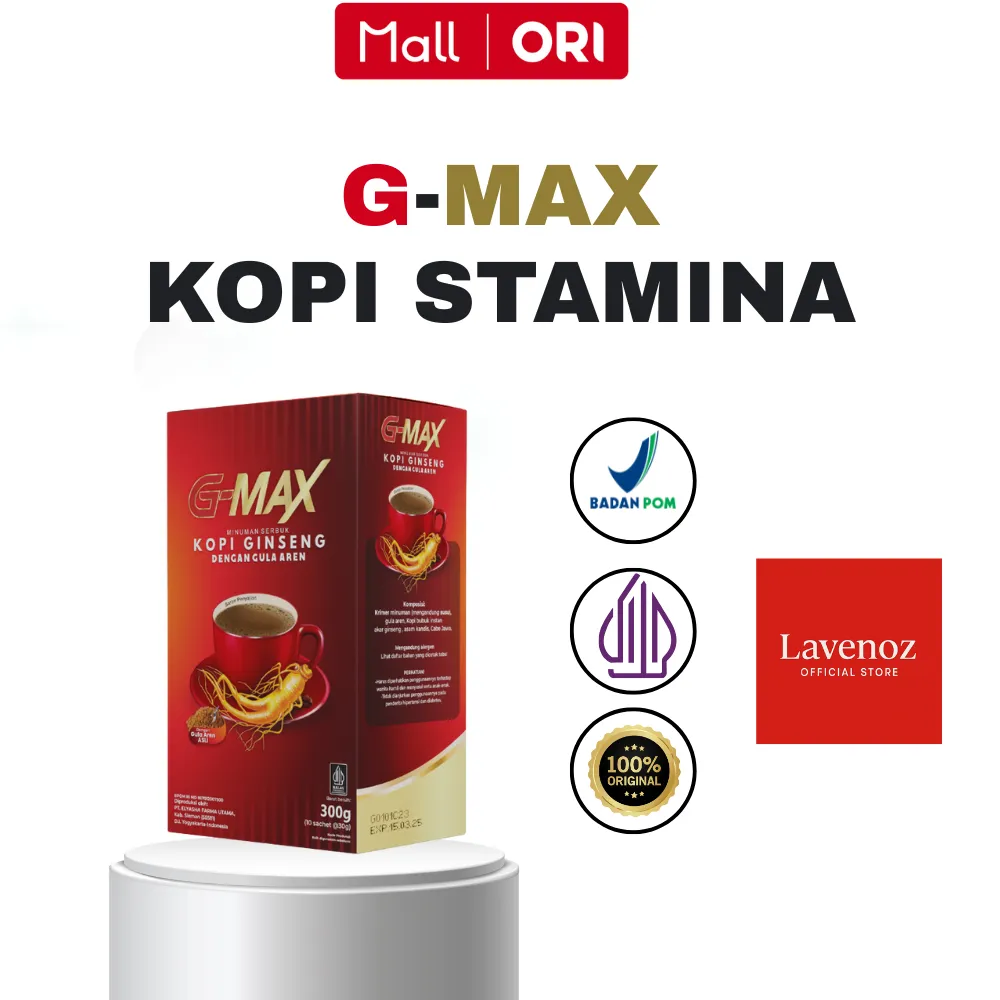 G-MAX - Minuman Kopi Gingseng Stamina Coffee Kuat BPOM Tahan Lama Pria HALAL