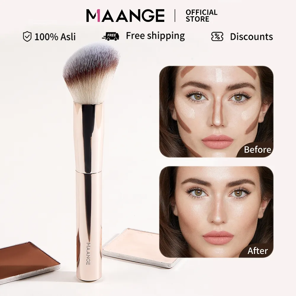 MAANGE Kuas Makeup Brush Tabung Angled Kuas Kontur Perona Lembut Berkualitas Tinggi Cocok untuk Pemula 52314