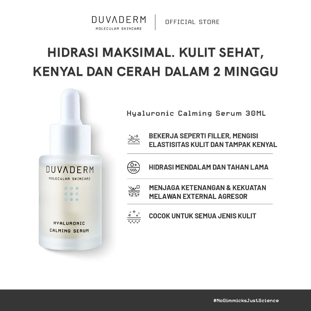 Duvaderm Hyaluronic Calming Serum - Melembabkan dan Mengatasi Garis Halus Akibat Penuaan serta Filler Botox Serum Serum Collagen yang Melembabkan dan Menghaluskan Tekstur Kulit