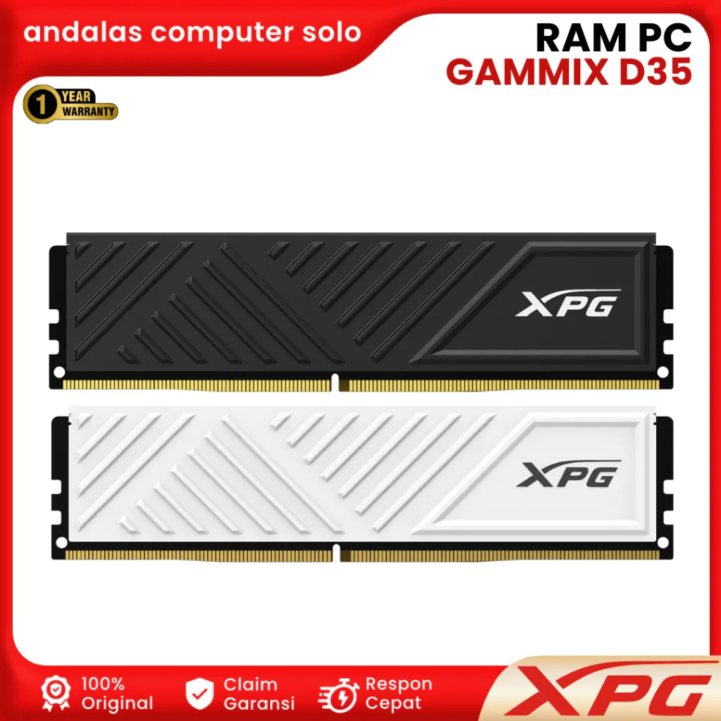 RAM ADATA DDR4 XPG GAMMIX D35 16GB (2X8GB) 32GB (2X16GB) PC25600 3200MHz MEMORY RAM PC