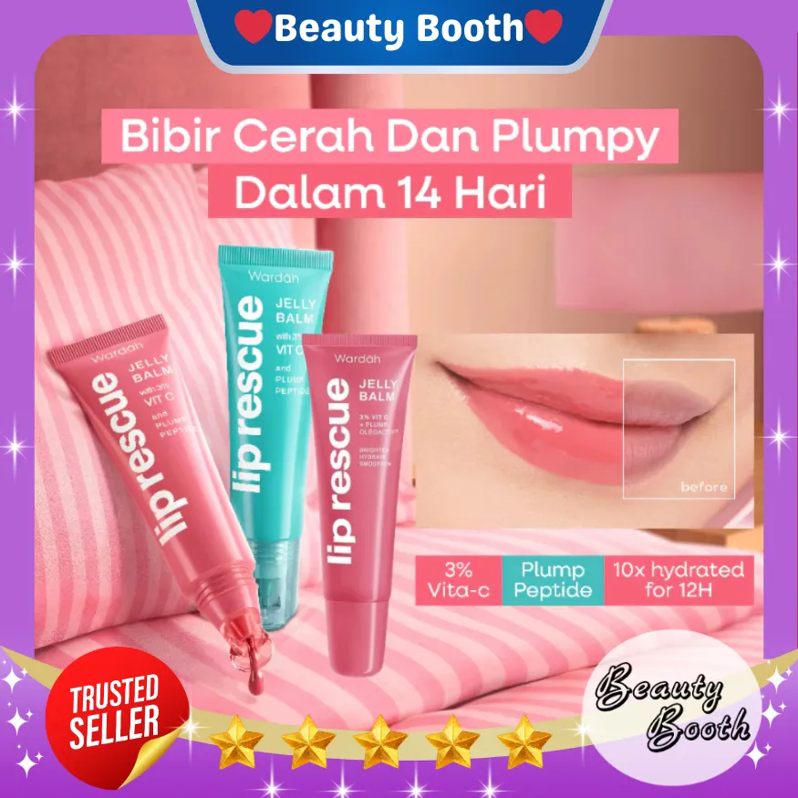 WARDAH Lip Rescue Jelly Balm 7gr | Dusty Rose | Pelembab Bibir Pencerah Bibir - Beauty Booth Beautybooth