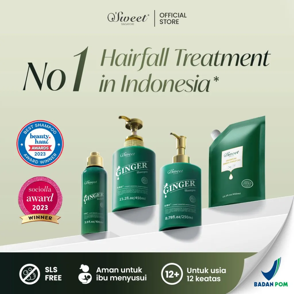 O'Sweet Singapore | Ginger Shampoo | Shampoo Anti Rontok | Shampoo Rambut Rontok