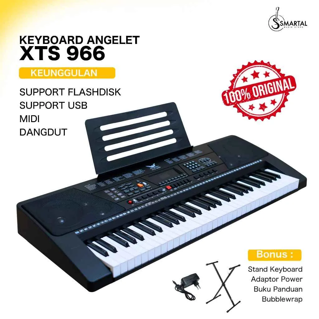 Piano Keyboard Angelet XTS-966 Original Cocok Untuk Pemula Anak Dewasa