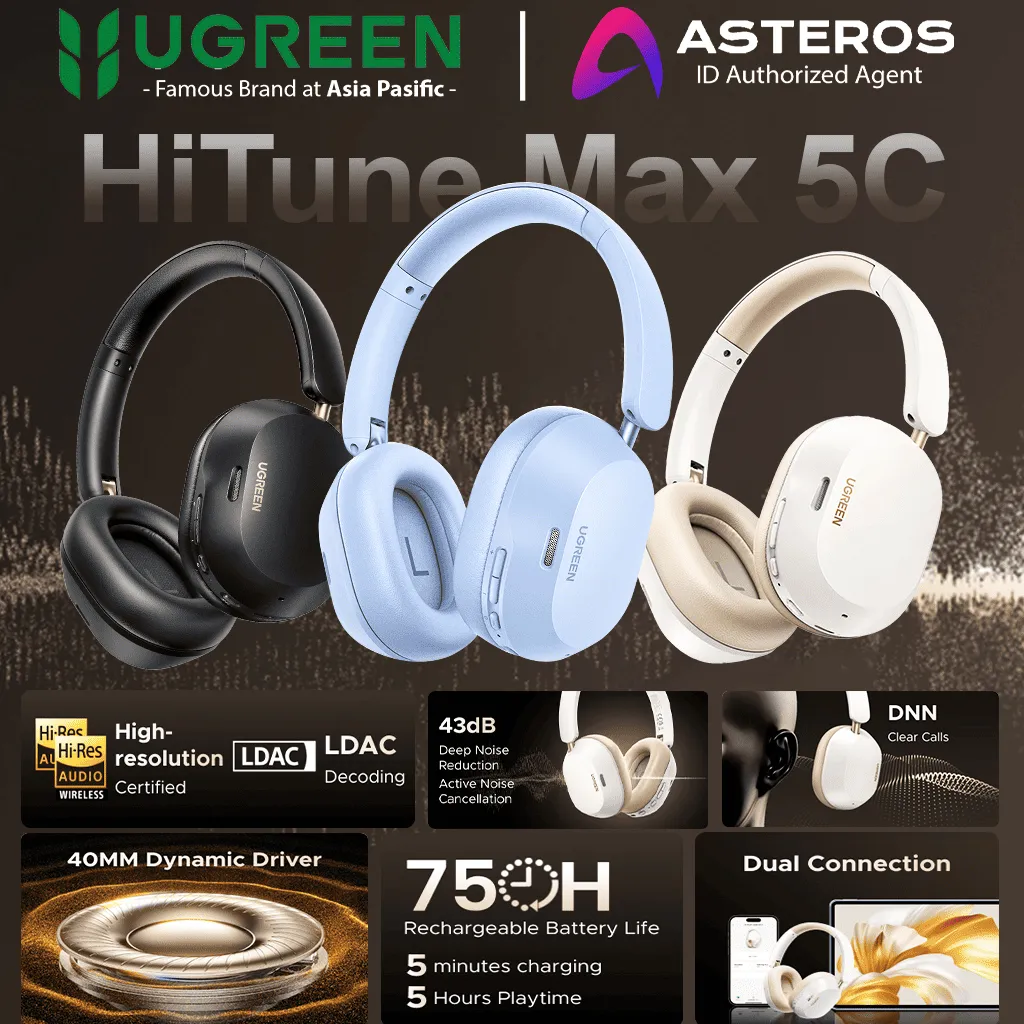 UGREEN Hitune Max5c ANC Hi-Res Audio Bluetooth Headphone Wireless Noise Cancelling