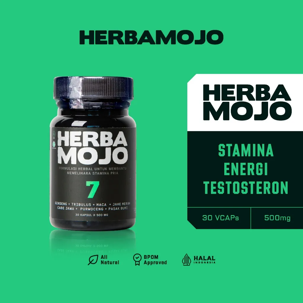 Herbamojo Suplemen Herbal Vitalitas Stamina Pria - 30 Kapsul