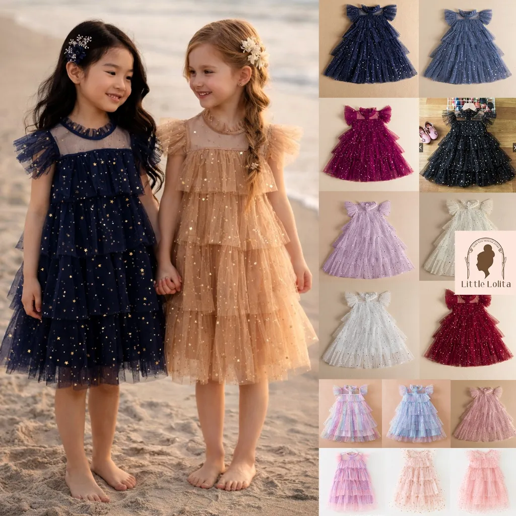 1-10th DRESS PREMIUM SCARLET -  Gaun pesta Ulang Tahun Anak perempuan