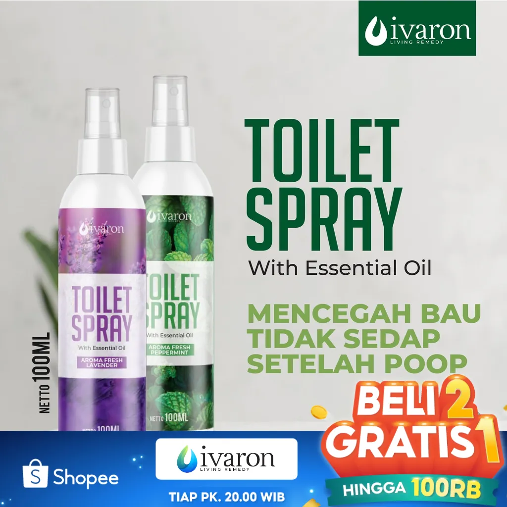 IVARON Pembersih dudukan Toilet Seat Spray Sanitizer Desinfektan Pengharum Kamar Mandi Aroma Terapi