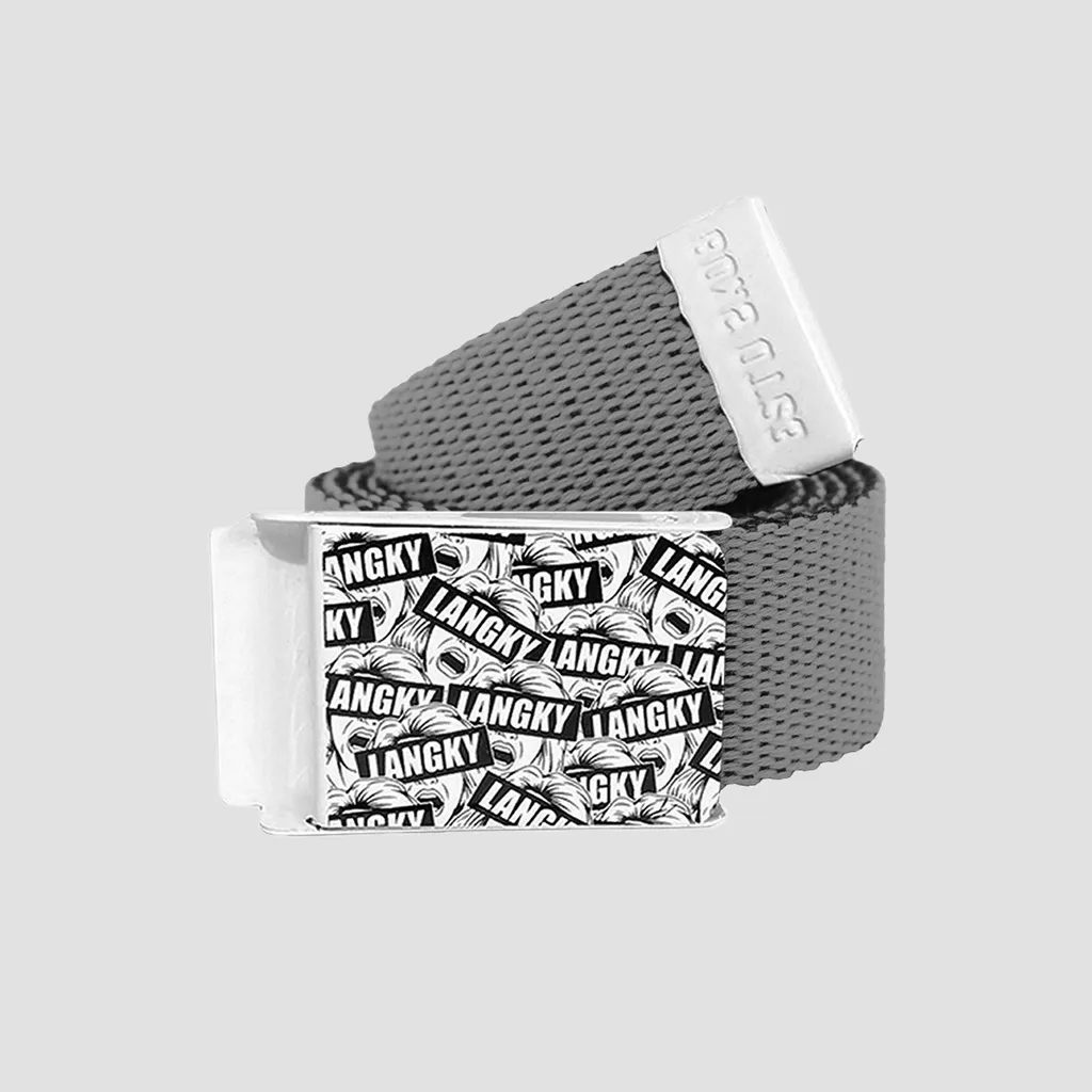 Ikat Pinggang Kanvas Webing Distro Original Langky Belt KKPR D.Affo Hitam Putih Abu