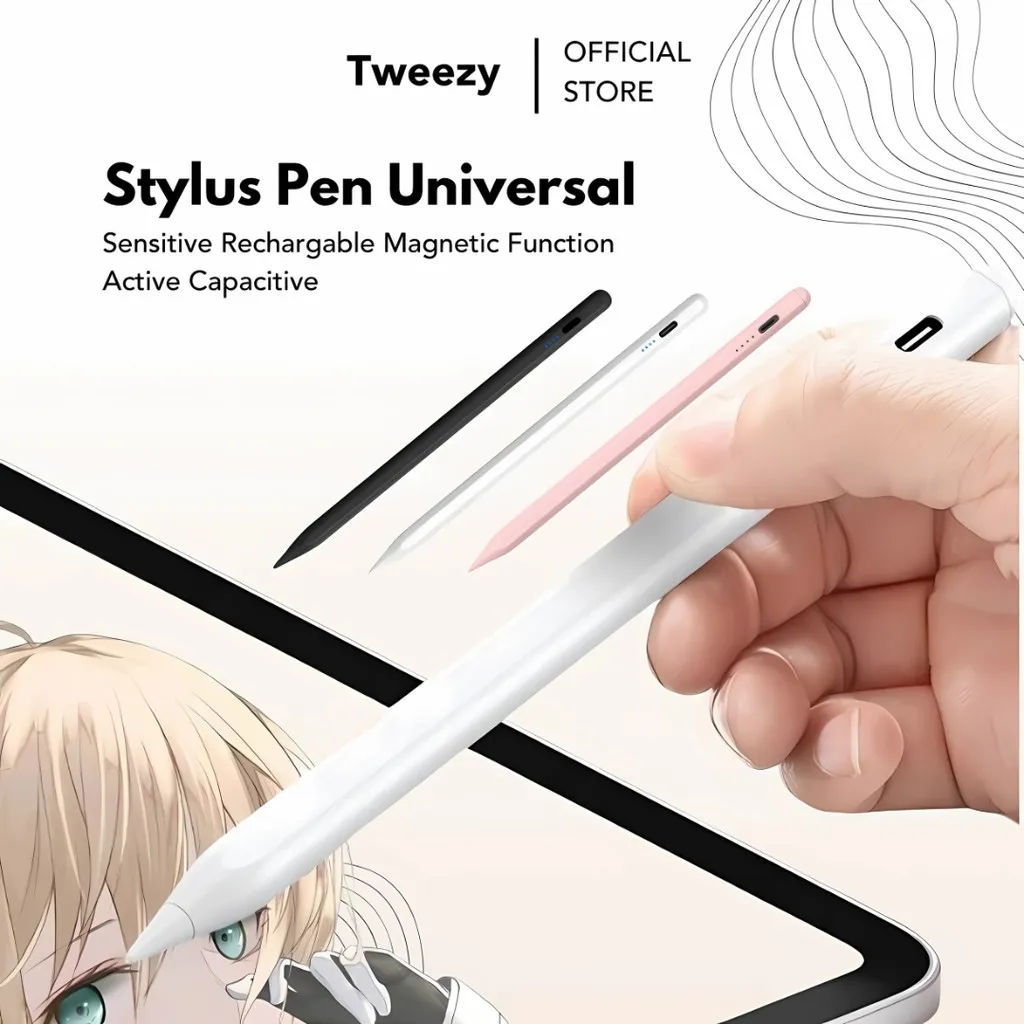 Stylus Pen Universal for Smartphone Tablet Android Apple Tilt Sensitive Rechargable Magnetic Function Active Capacitive Pencil