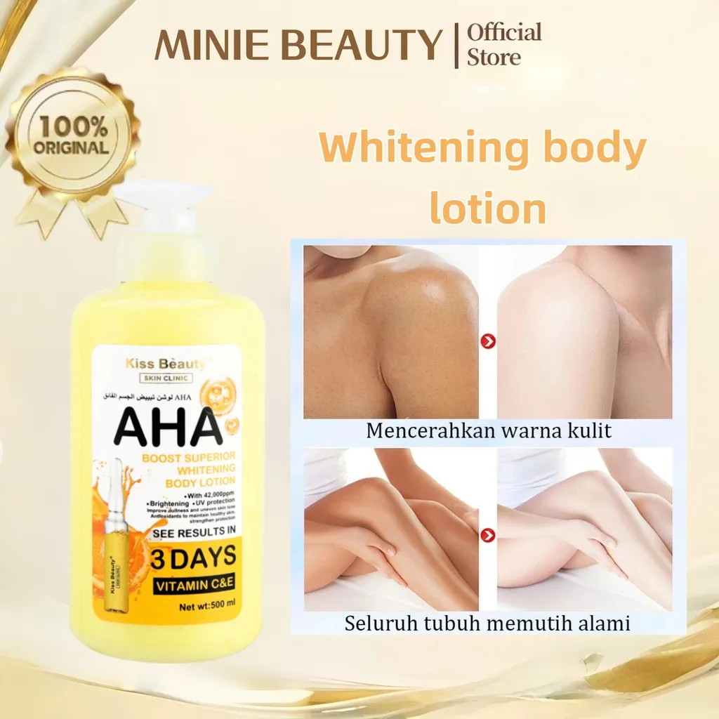 MINIE BEAUTY Lactic Acid Brightening Body Lotion Pemutih Badan Permanen Bleaching Lotion Tubuh 100% Orisinal Lotion Tubuh Yang Mencerahkan Aroma Yang Tahan Lama Lotion Tubuh Parfum