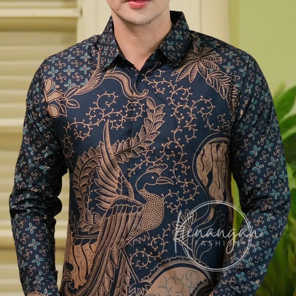 Batik Kenangan Fashion Motif Adiutama Kemeja Lengan Panjang Pendek Kemeja Pria Kemeja Batik